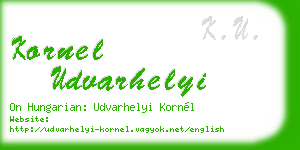 kornel udvarhelyi business card