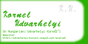 kornel udvarhelyi business card